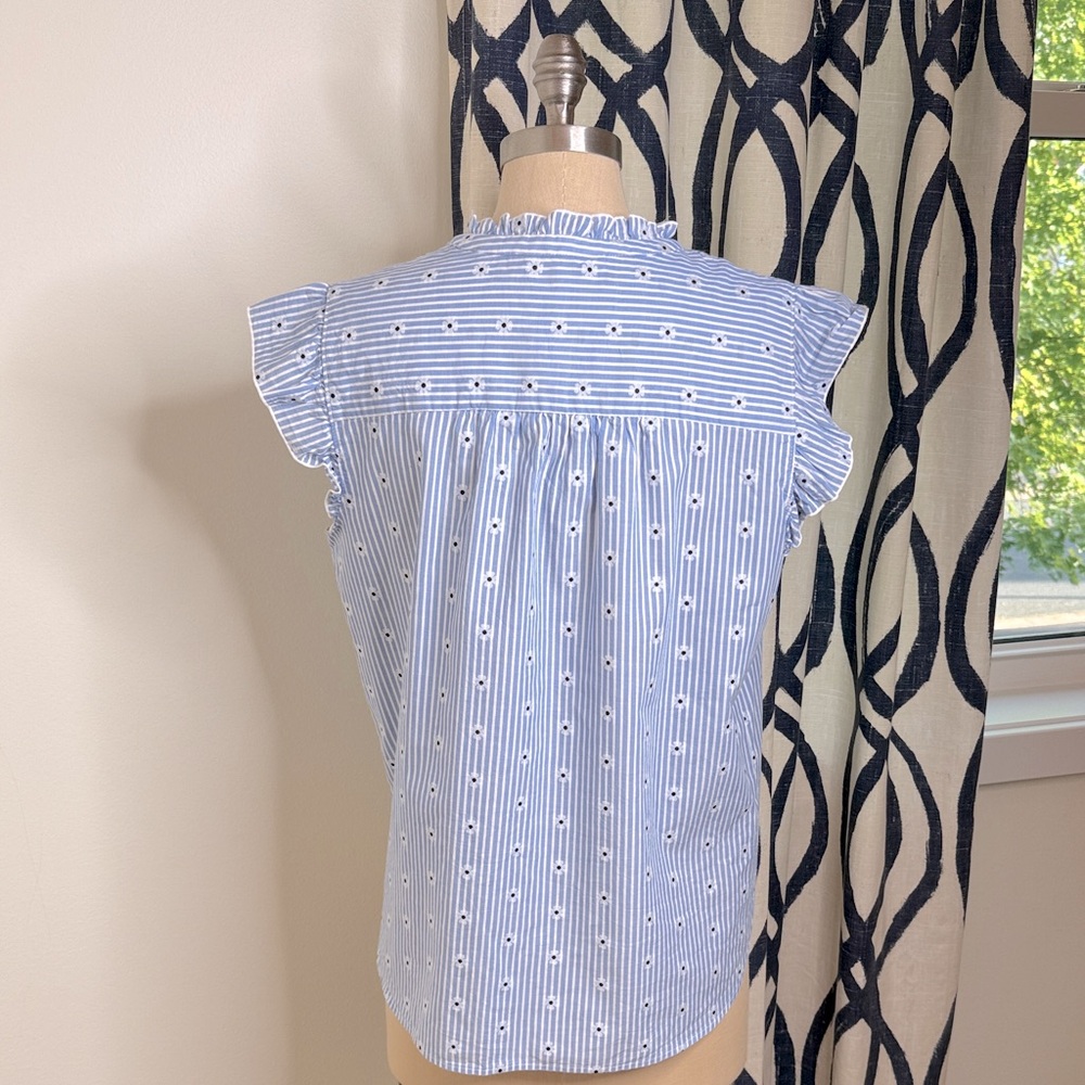 LOFT Clip Dot Daisy Ruffle Top - Picture 6 of 9